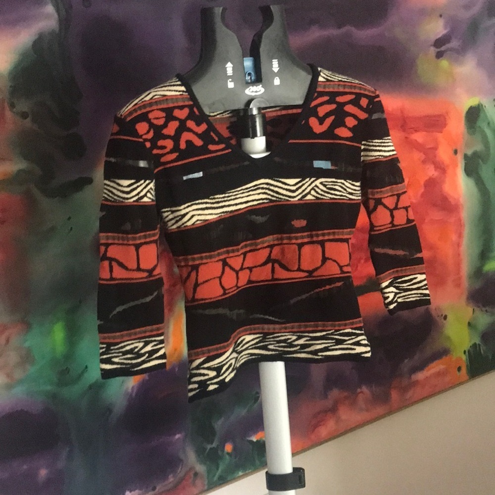 Vintage 90s Angelica-Val crop top sweater size S punk style some damage
